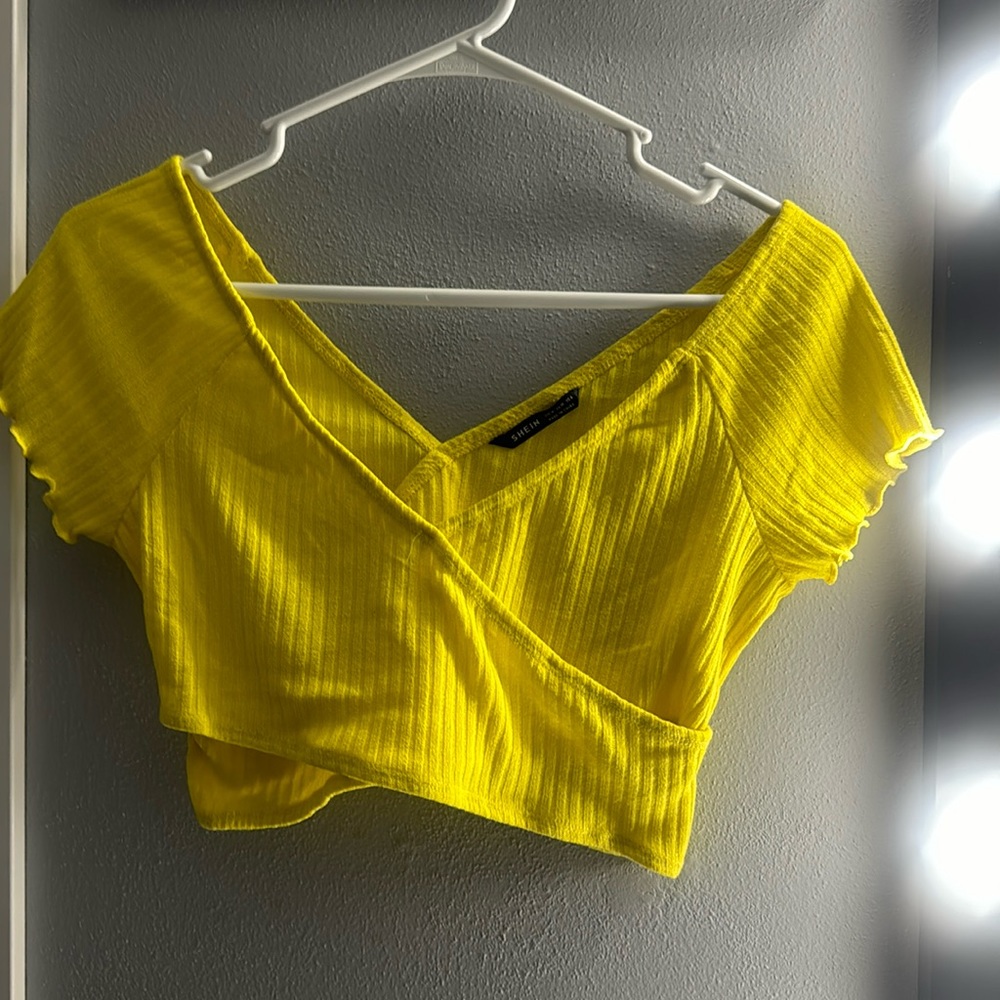 Yellow criss crop top